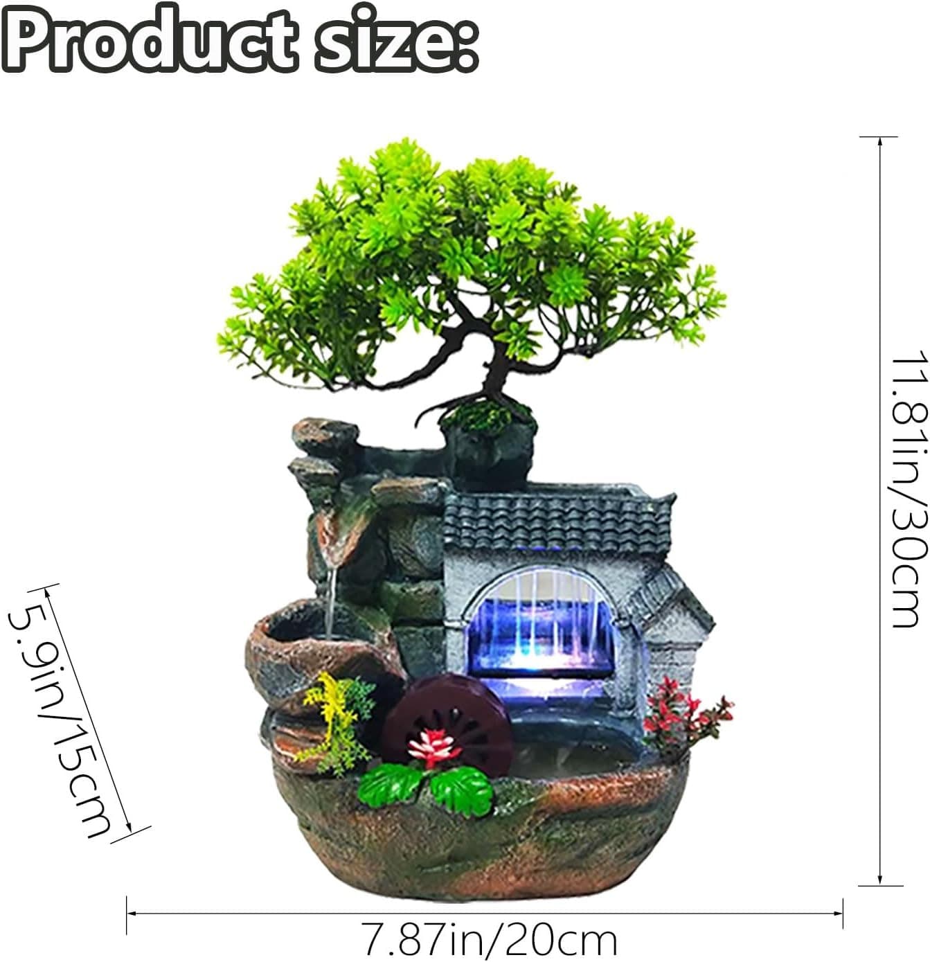 Tabletop Waterfall Fountain With Automatic Pump And Switch Stream Fountain — image 3