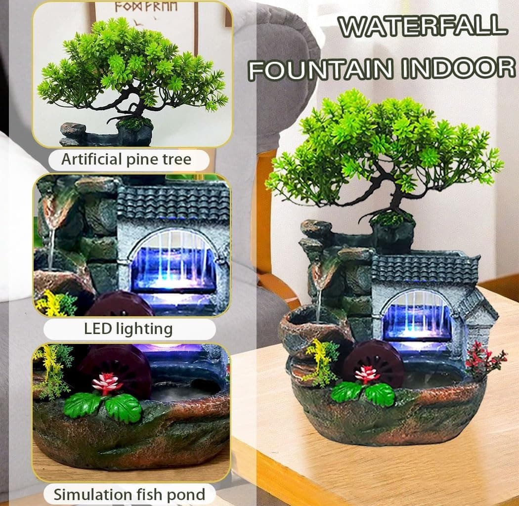 Tabletop Waterfall Fountain With Automatic Pump And Switch Stream Fountain — image 2