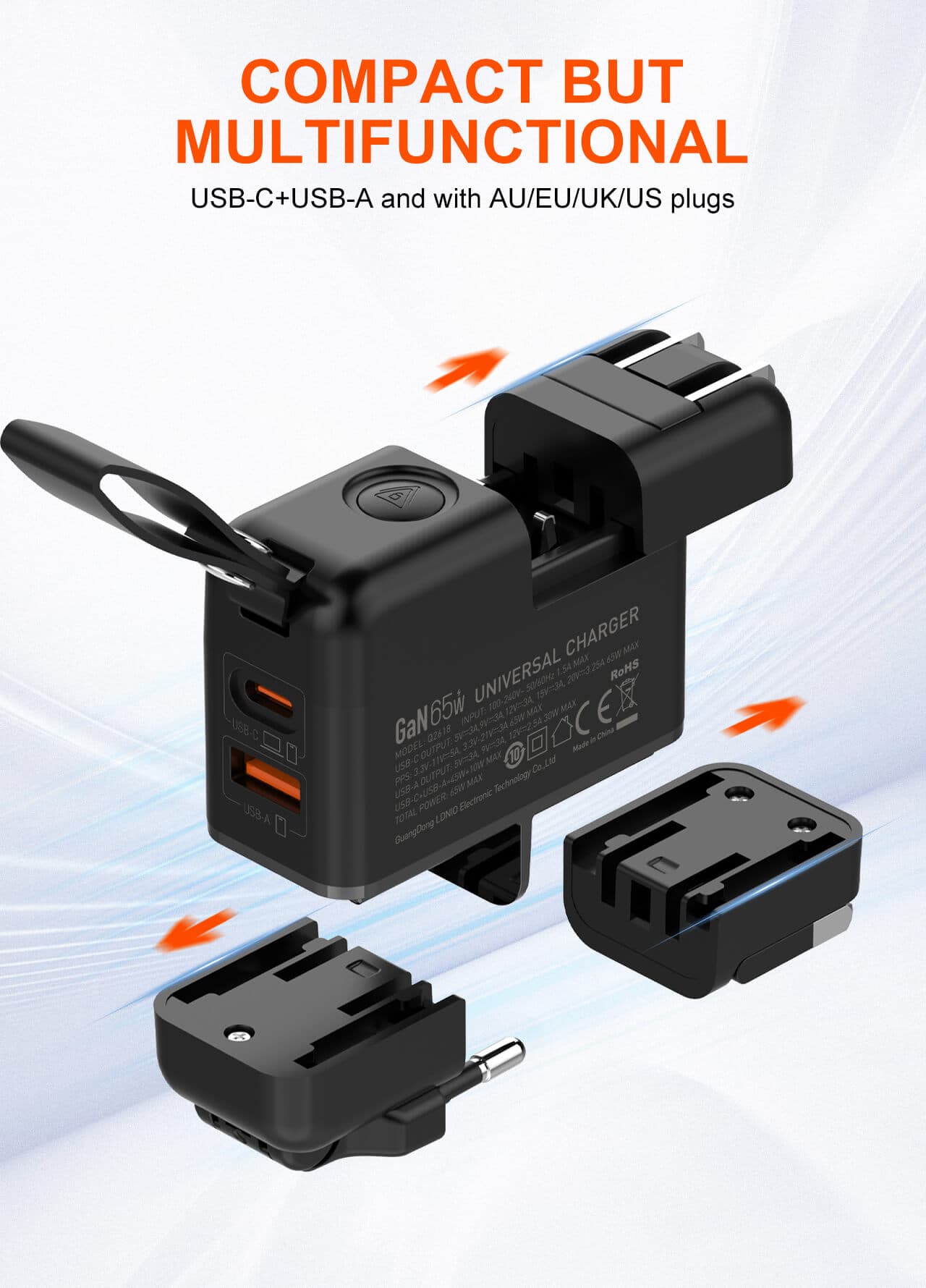 The LDNIO Q2618 GaN 65W Fast Charging Universal Travel Fast Charger Comes With EU/UK/US Adapter — image 4