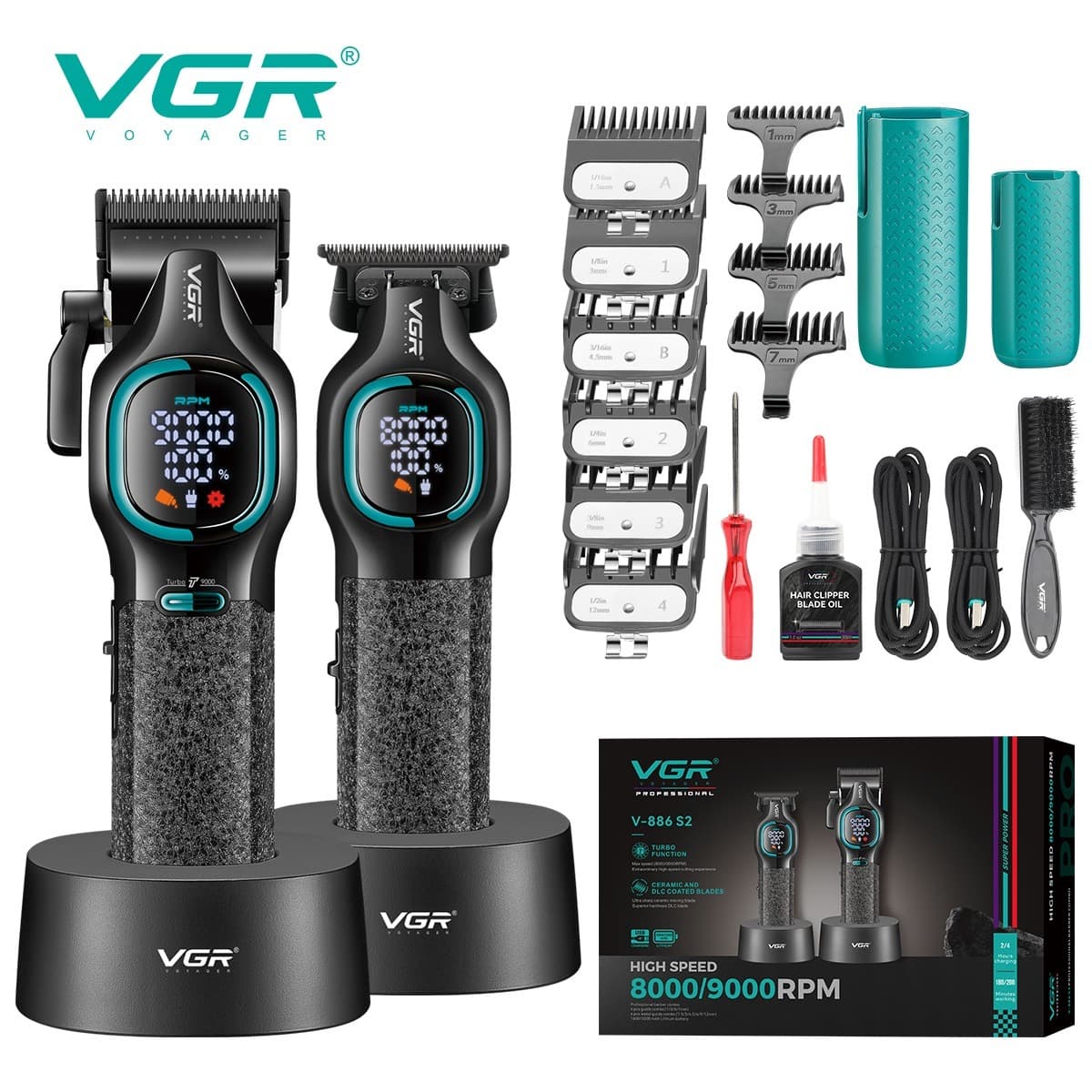 VGR V‑886S2 Professional Clipper & Trimmer Set — image 5