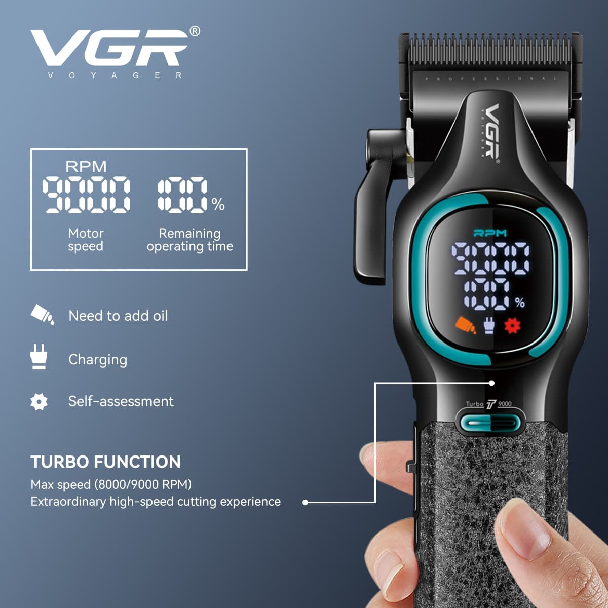 VGR V‑886S2 Professional Clipper & Trimmer Set — image 2