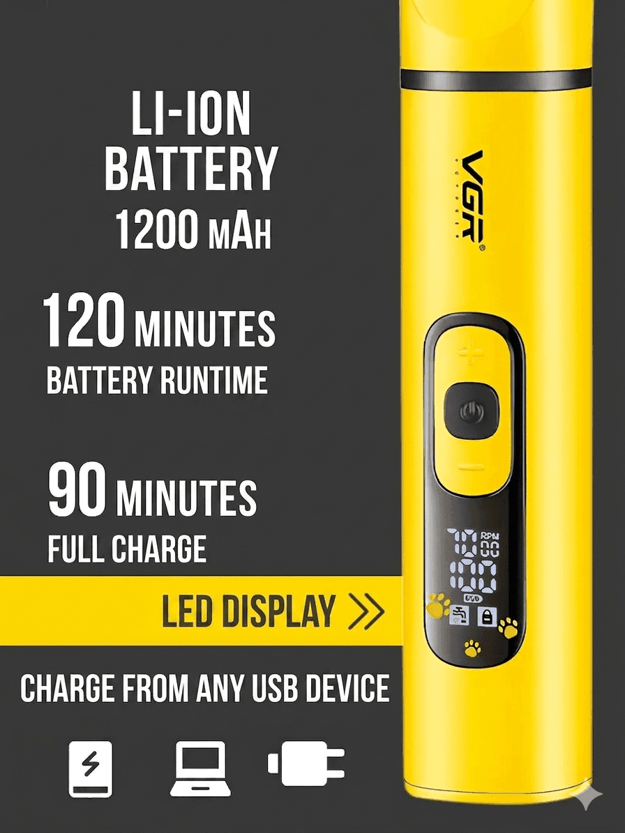 VGR V204 4-in-1 Wireless Pet Grooming Clipper (Dogs And Cats) — image 3