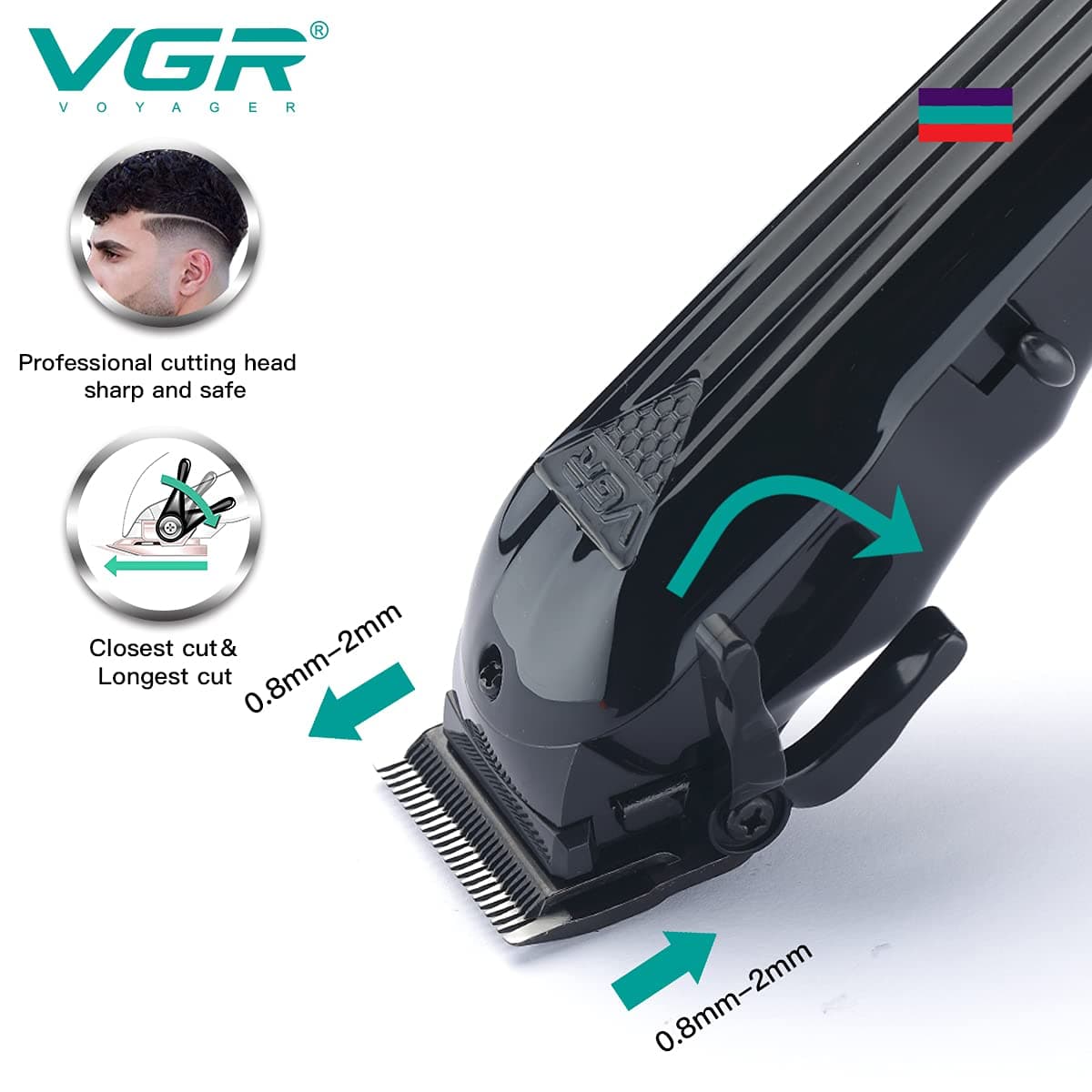 VGR V282 Salon Series Professional Digital Display Cordless Hair Clipper Trimmer — image 4
