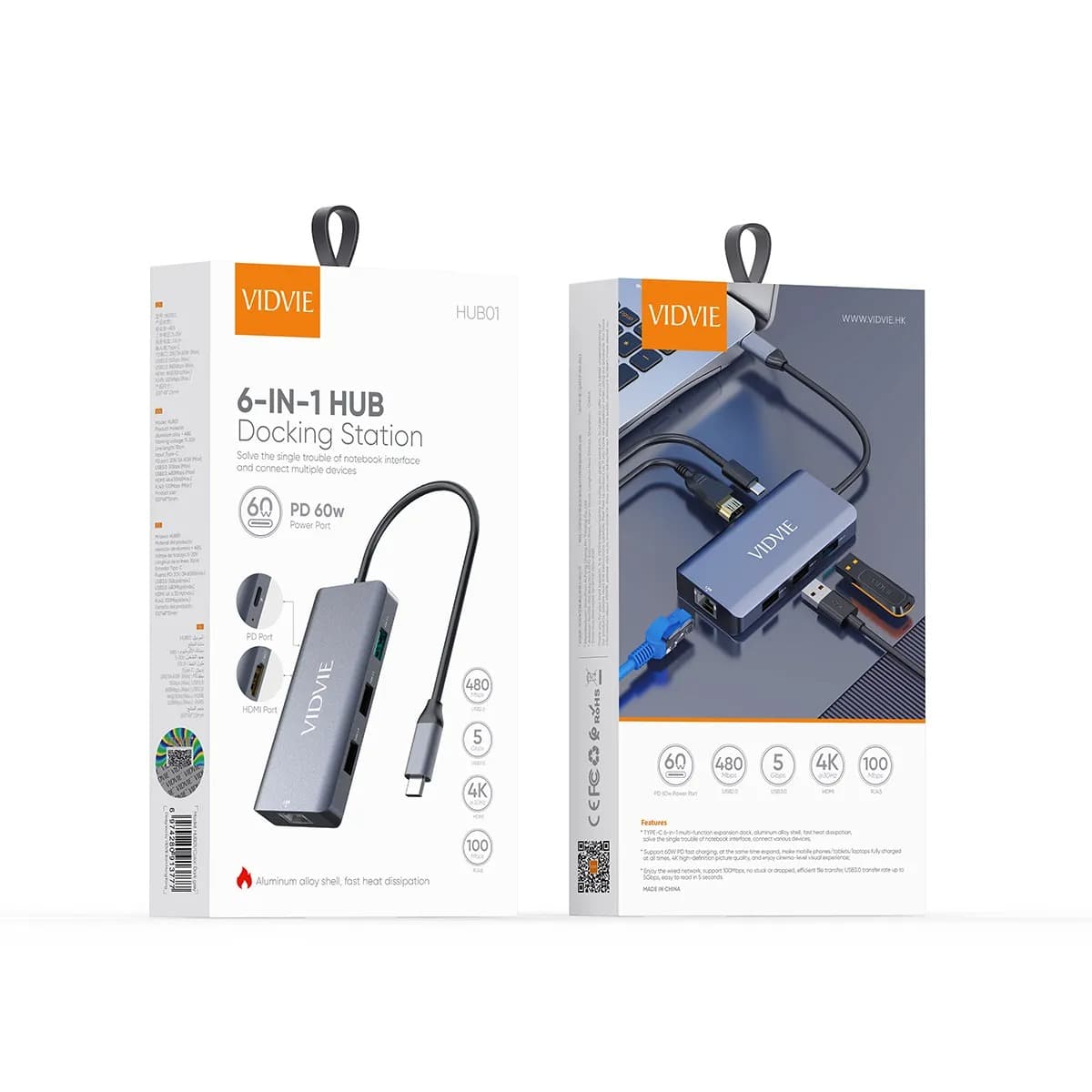 Vidvie HUB01 6 In 1 Type C To Hdmi USB Docking Station — image 3