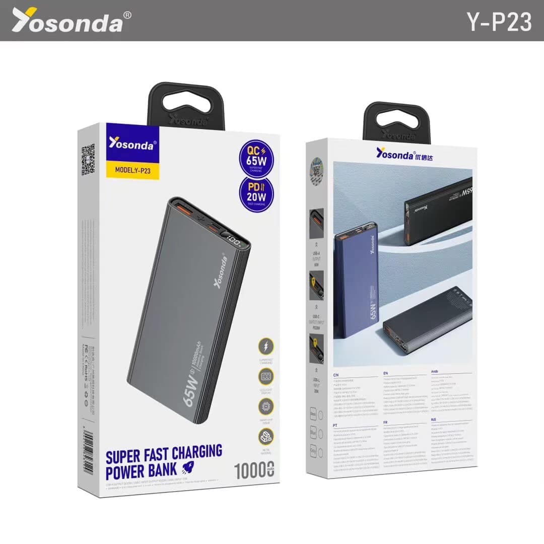 Yosonda YP23 65 Watt 10000mAh Super Fast Charging Powerbank — image 2